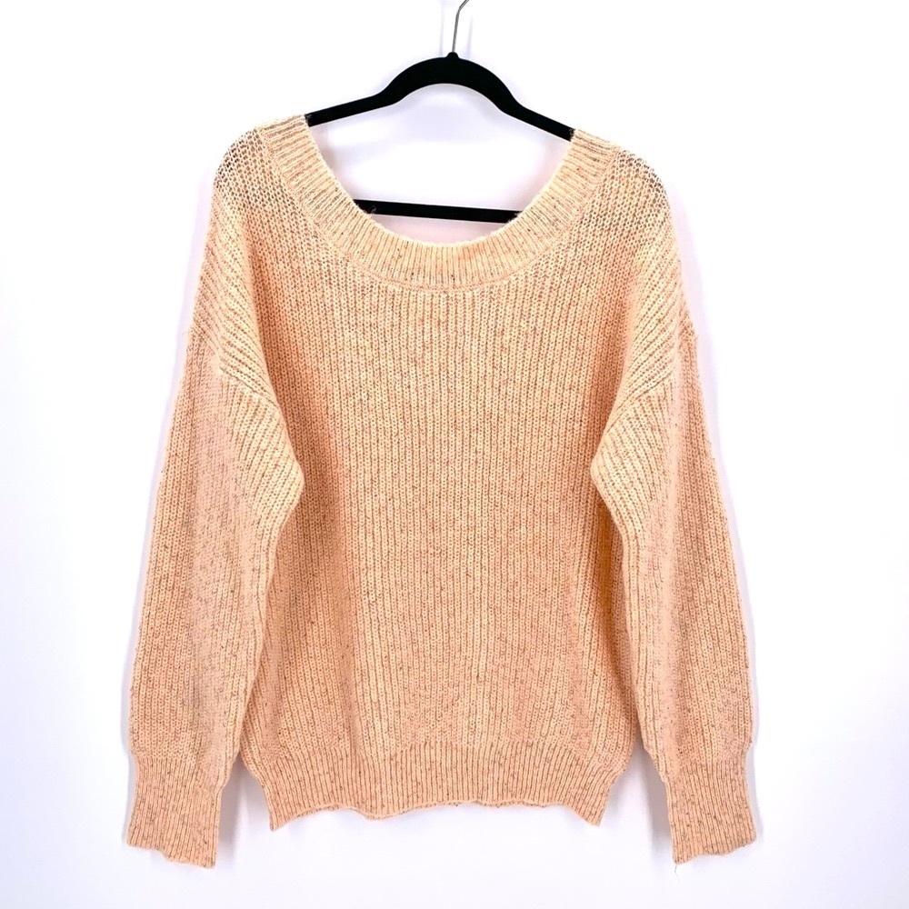 Hem & Thread For Dry Goods NWT Oversized Open Back V Neck Sweater Size Large